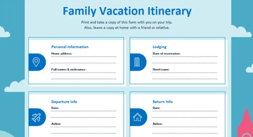 Family vacation itinerary