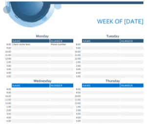Bubbles appointment calendar