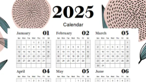 Modern floral calendar